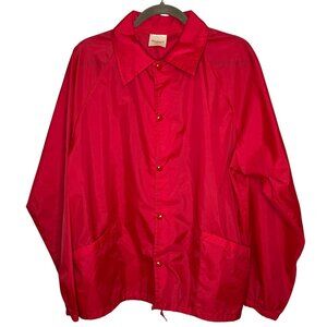 Vintage 80s Auburn Sportswear Red Windbreaker Size Large Red Made in the USA